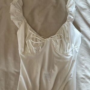Princess Polly - Elegant White Ruffled Body Suit - US SIZE 4